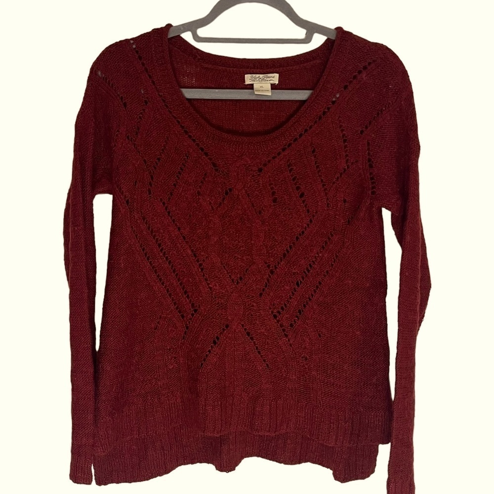 Lucky Brand red knit sweater size XL